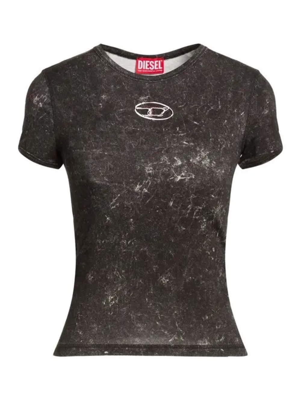 Diesel Black Mineral-Wash Short Sleeve Tee